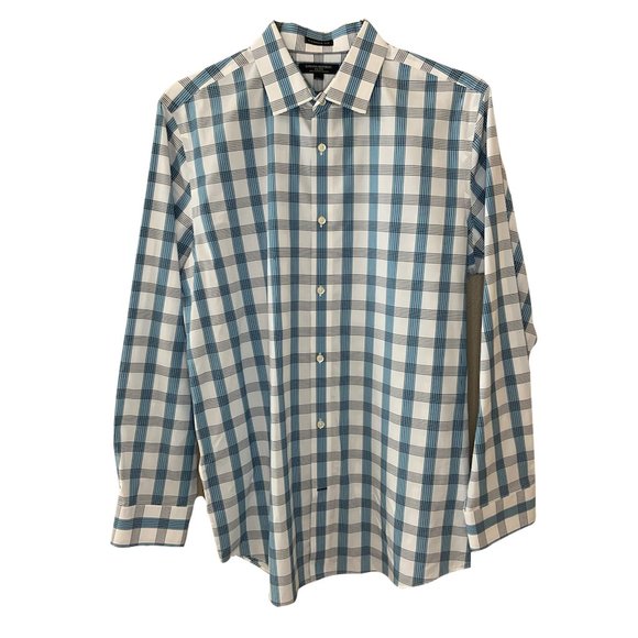 Banana Republic Other - Banana Republic Blue and Gray Plaid Button Down
